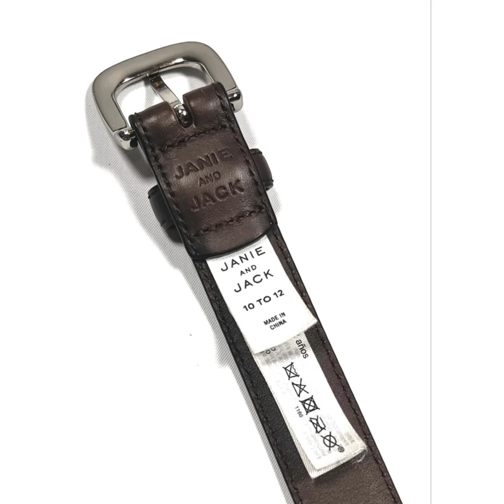 Janie and Jack Kids Brown Leather Belt 10 to 12 Size